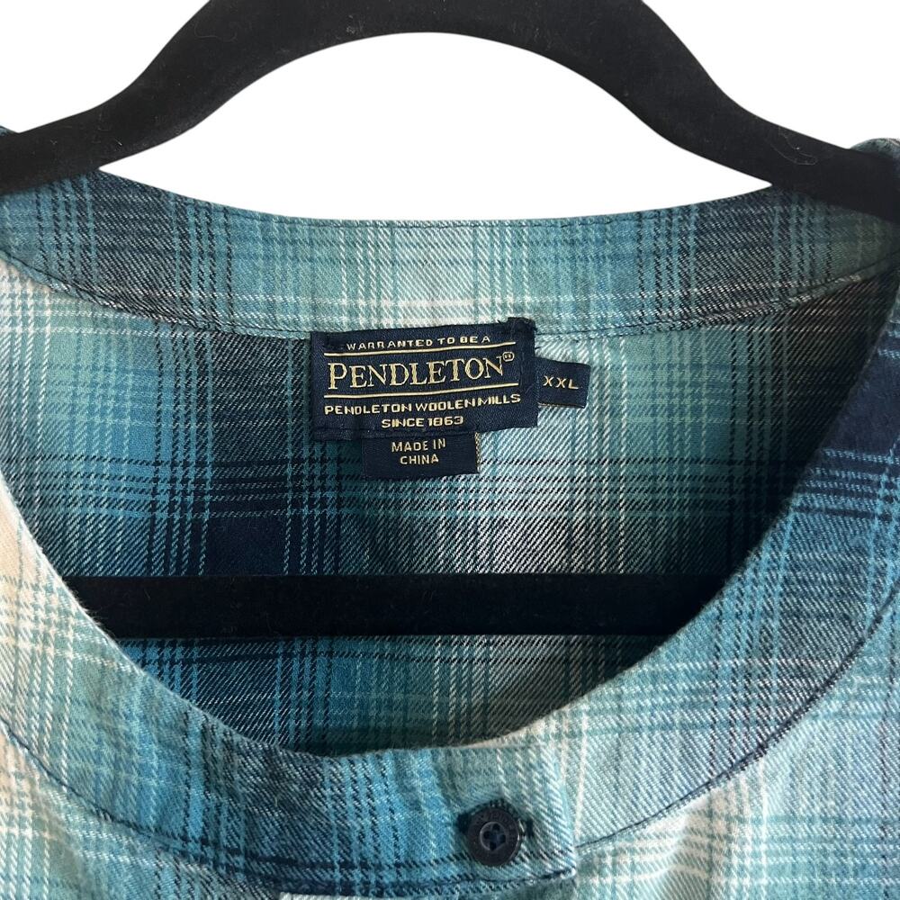 Pendleton Size Xxl 100% Cotton Flannel Plaid Butt… - image 3